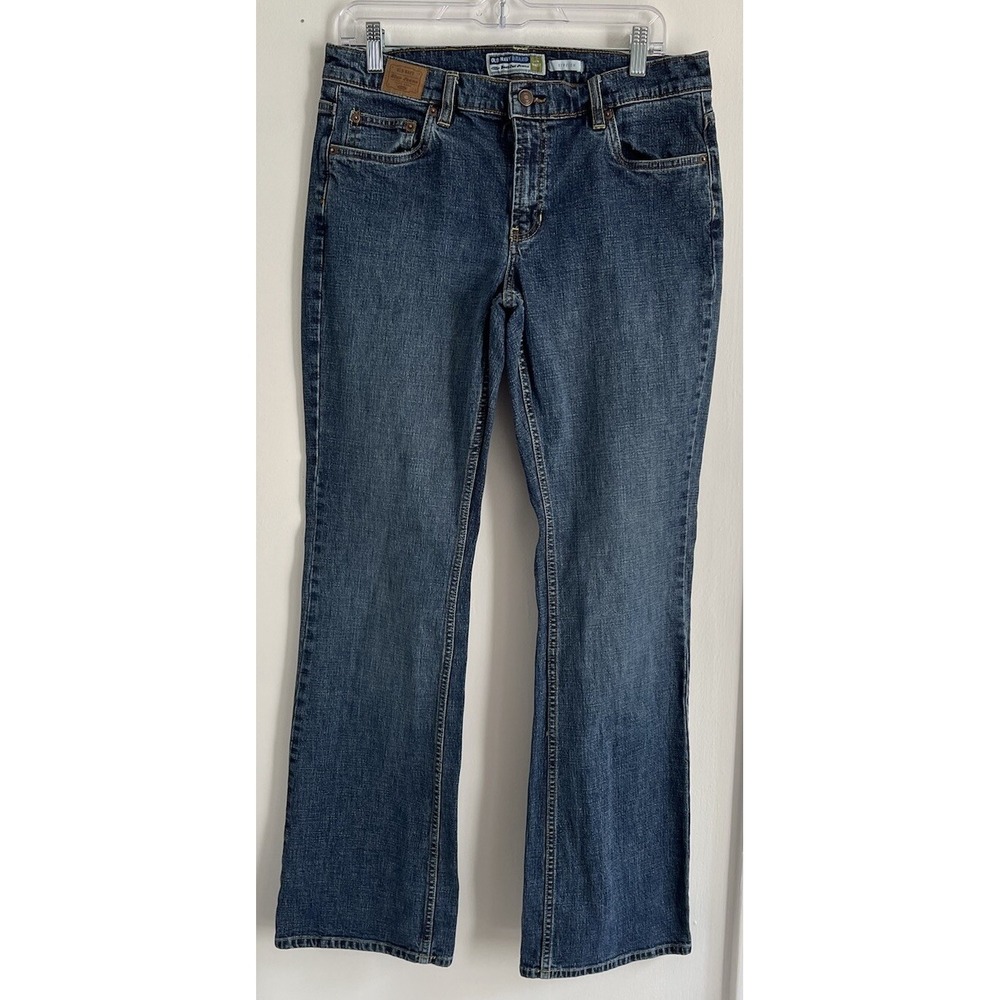 Vintage Old Navy Jeans Womens 12 Long Blue Denim Boot Cut Low Waist Y2K Stretch